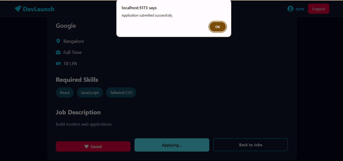 DevLaunch – Full Stack MERN Job Portal - Screenshot 4