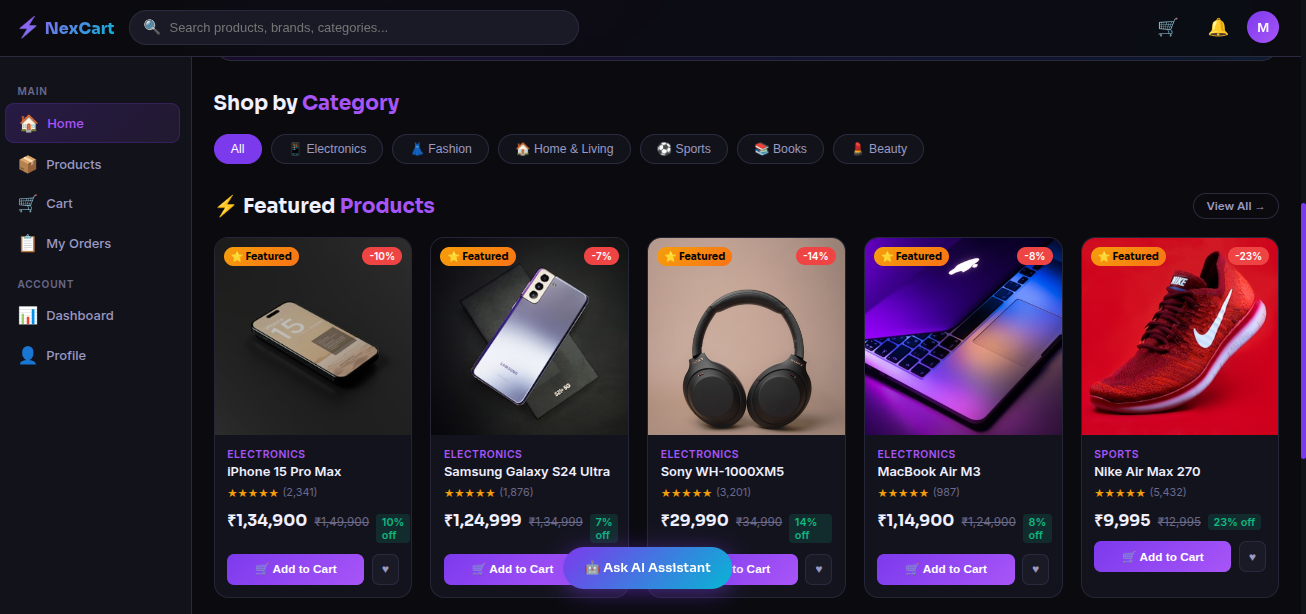 NexCart — Full-Stack E-Commerce Platform - Main Image