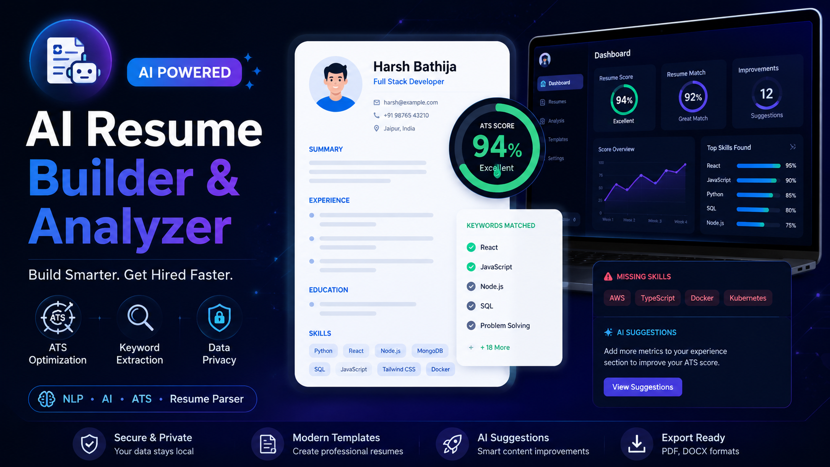 AI Resume Builder & Analyzer using NLP and ATS Optimization