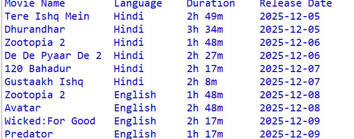 Movie Ticket Booking project