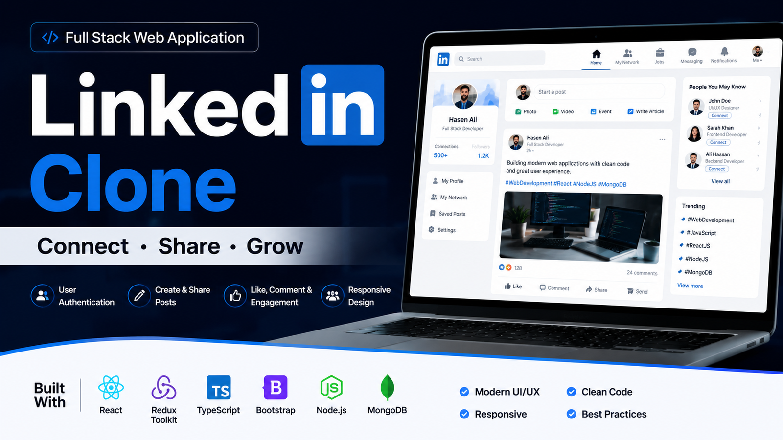 LinkedIn Clone – Professional Social Networking Web Application