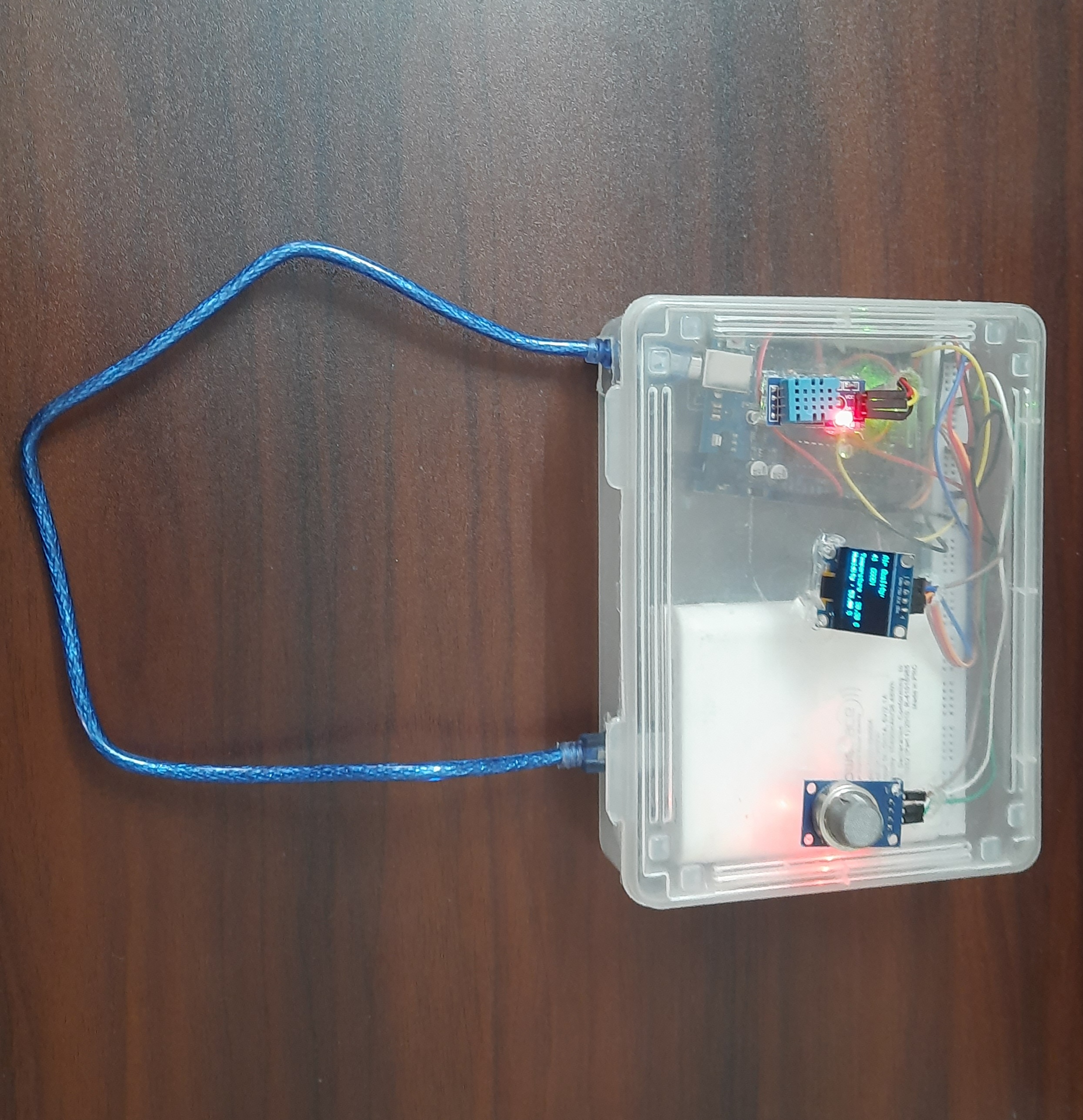 Air Quality Index Monitor (Arduino Uno) Measures AQI with MQ135