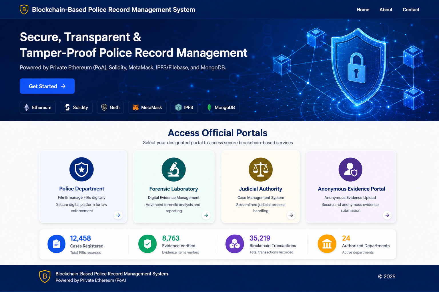 Police Record Management Using Private Ethereum Blockchain